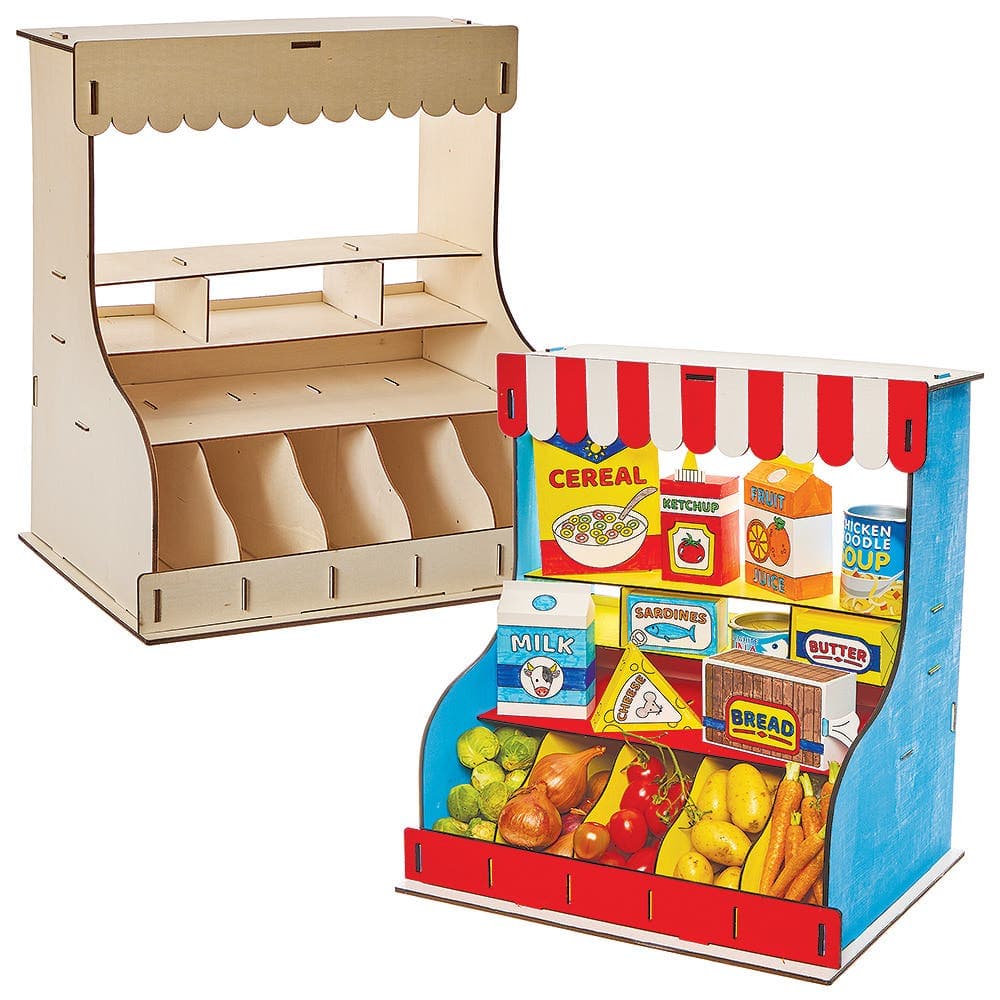 Role Play Shop Display Woodcraft Kit (Each) Craft Kits For Kids, Size 39.5cm x 45cm x 31cm