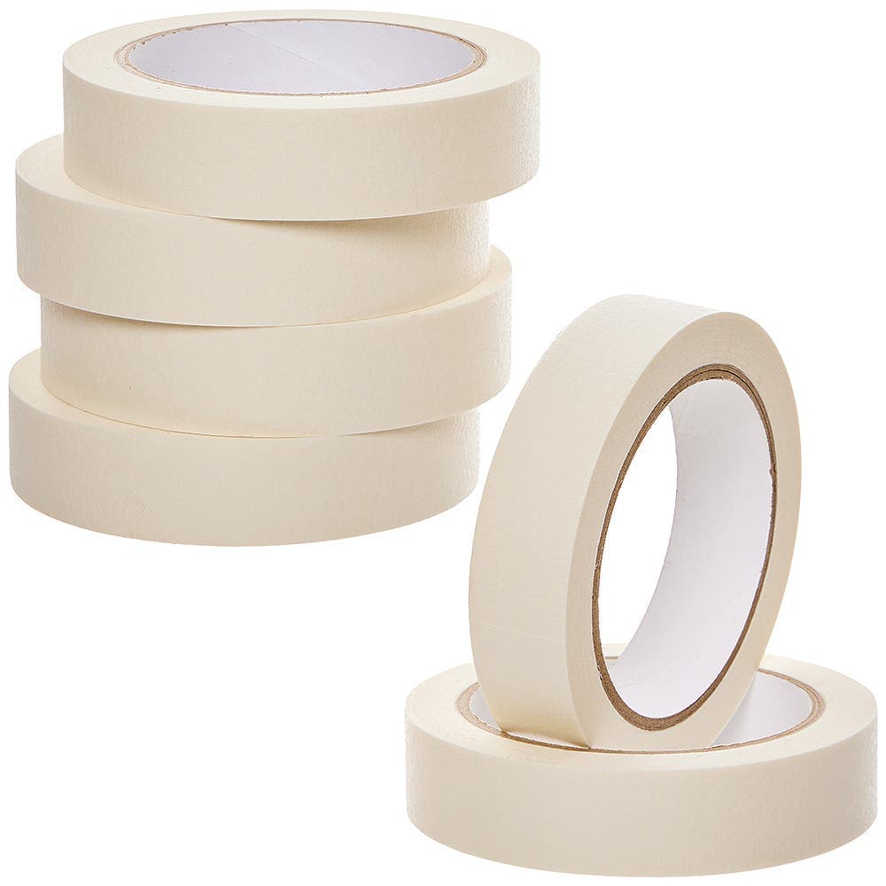 Masking Tape (Pack of 6) Multi-Surface, Easy Tear, Roll Size 24mm x 30m