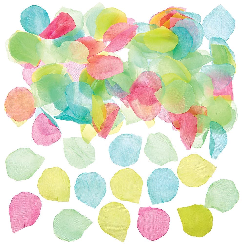 Fabric Flower Petals (Pack of 240) 4 Pastel Colours - Pink, Blue, Green & Yellow, Size 6cm