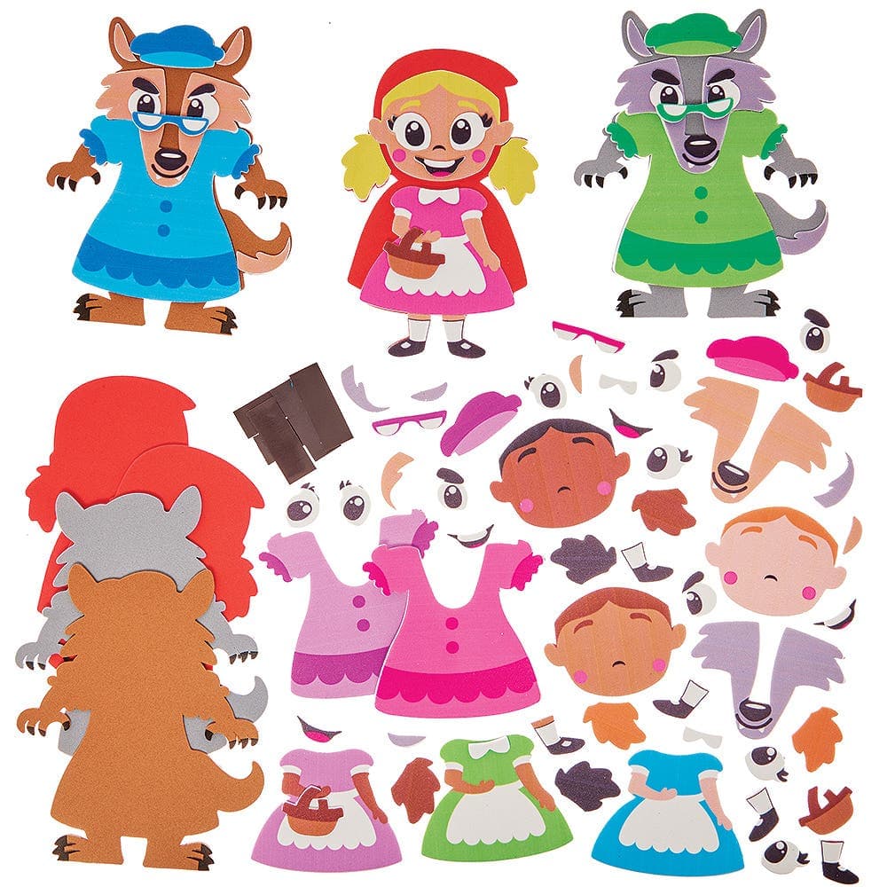 Little Red Riding Hood & Wolf Magnet Kits (Pack of 8), Book Day Decorations