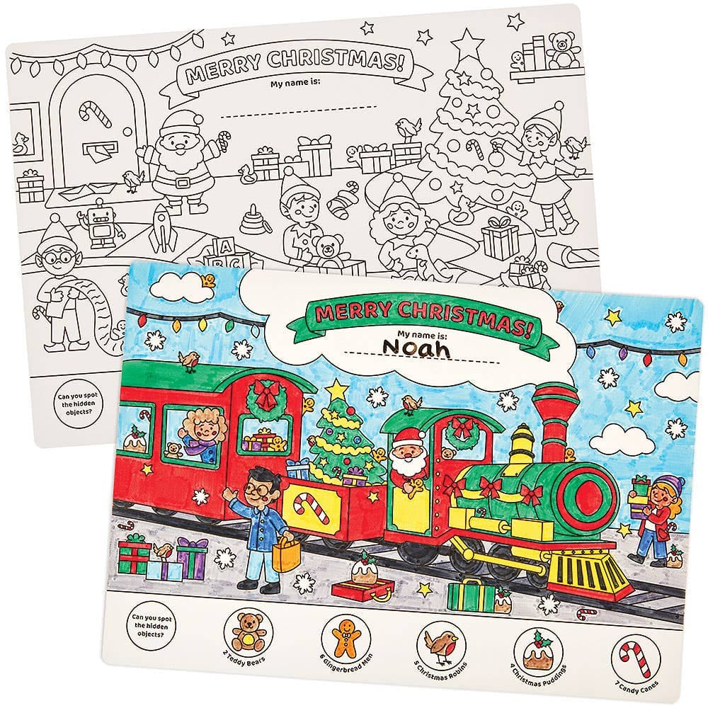 Christmas Dinner Colour-in Placemats (Pack of 8)