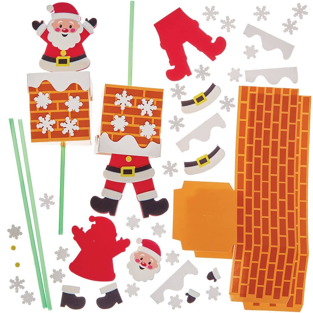 Santa Chimney Pop up Puppet Kits (Pack of 4)