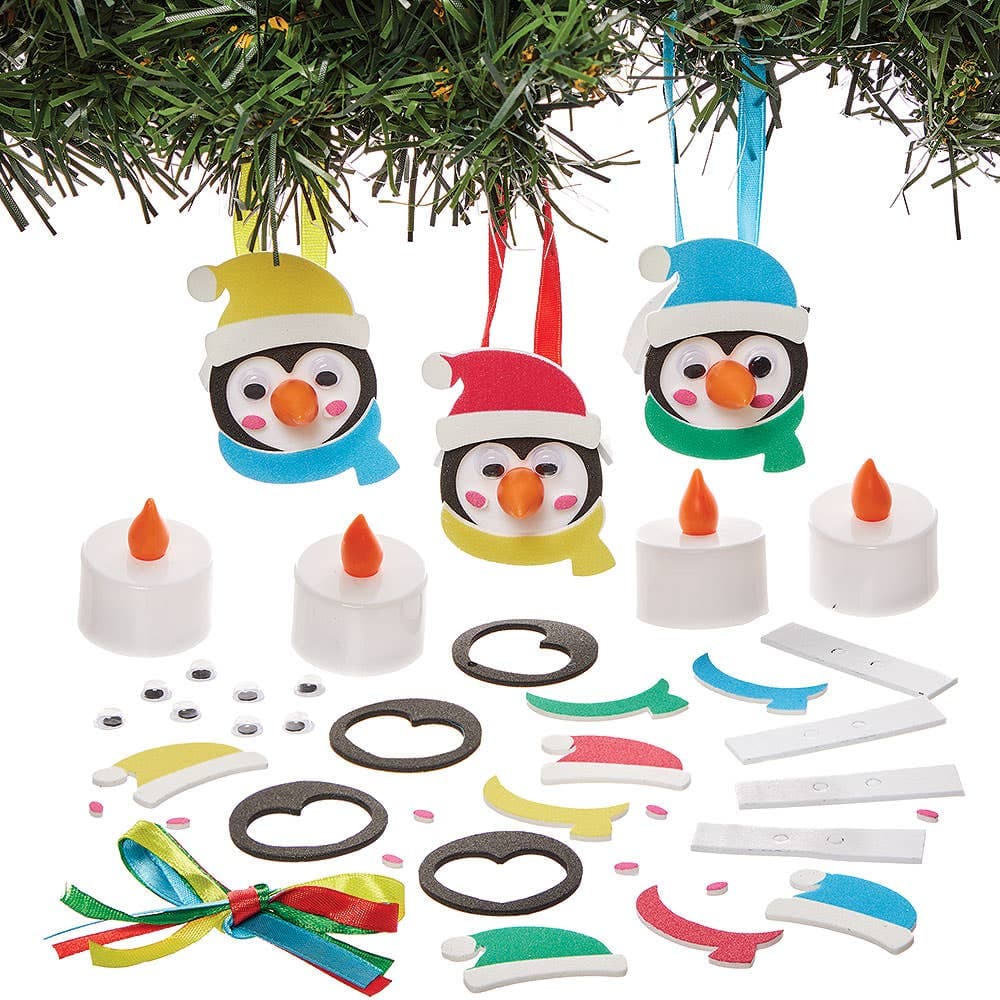 Penguin LED Tealight Decoration Kits (Pack of 4)