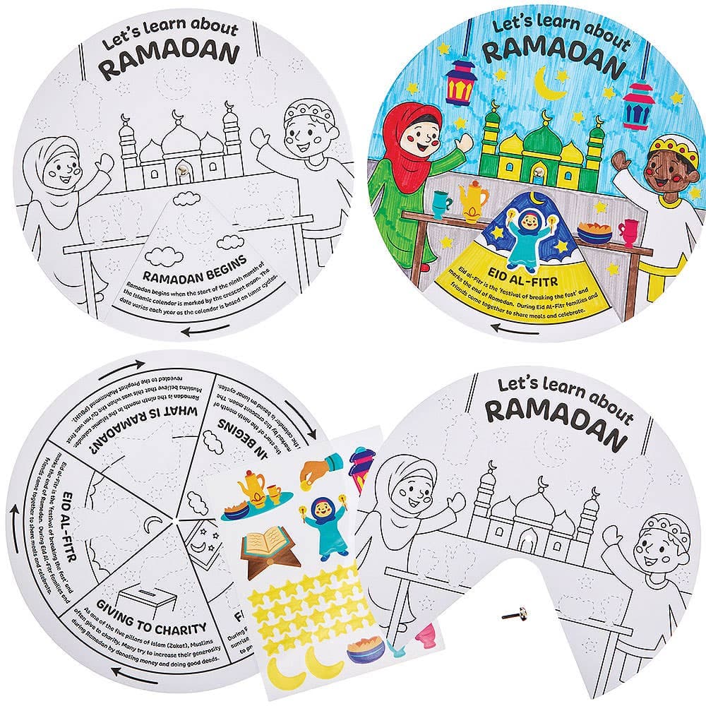 Ramadan Colour-in Sticker Story Wheels (Pack of 4)