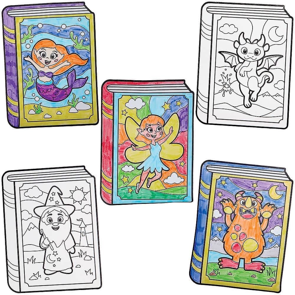 Book Day Colour-in Window Decorations (Pack of 20)