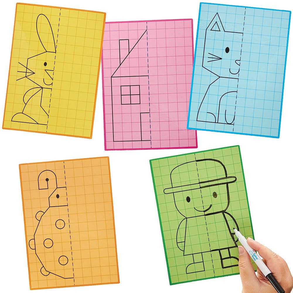 Lattice Symmetry Wipe Clean Drawing Boards (Pack of 10)