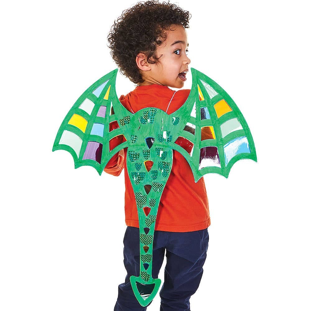 Stained Glass Dragon Wing Kits (Pack of 2) 6 assorted cellophane colours - Yellow, Green, Blue, Purple, Orange & Pink