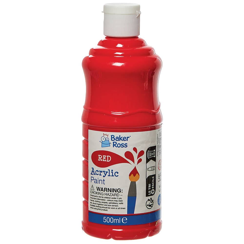 Red Acrylic Paint 500ml (Each) Red