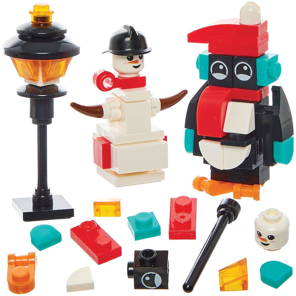Penguin & Snowman Building Brick Kits (Pack of 2)