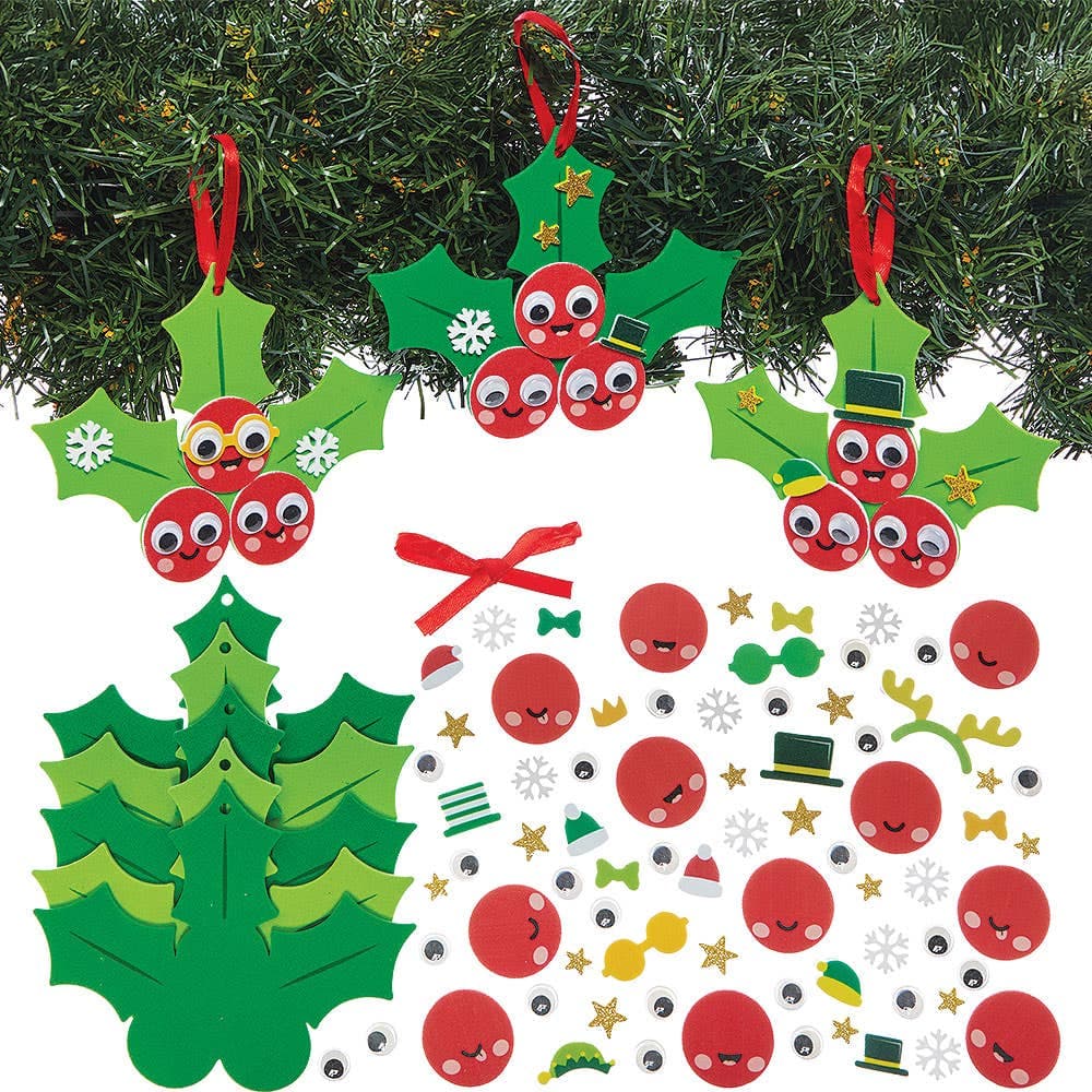 Holly Berries Mix & Match Decoration Kits (Pack of 8)