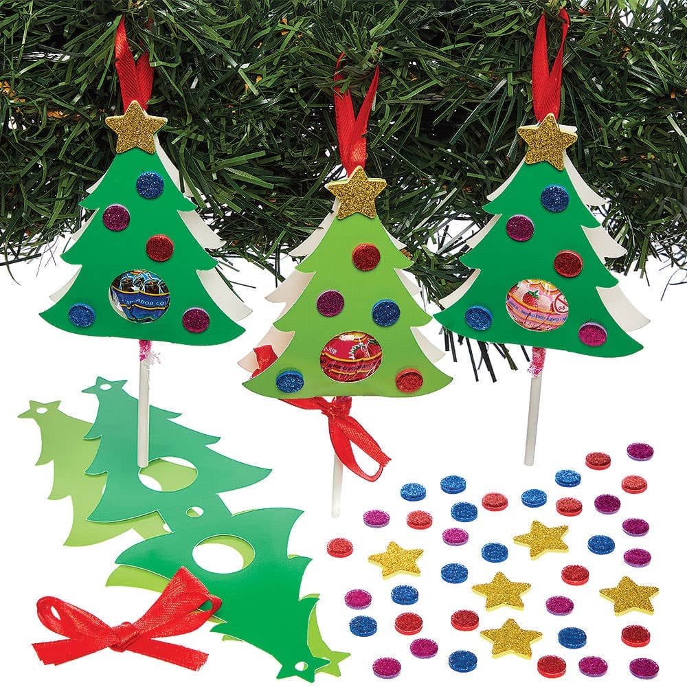 Christmas Tree Lollipop Holder Decorations (Pack of 10)