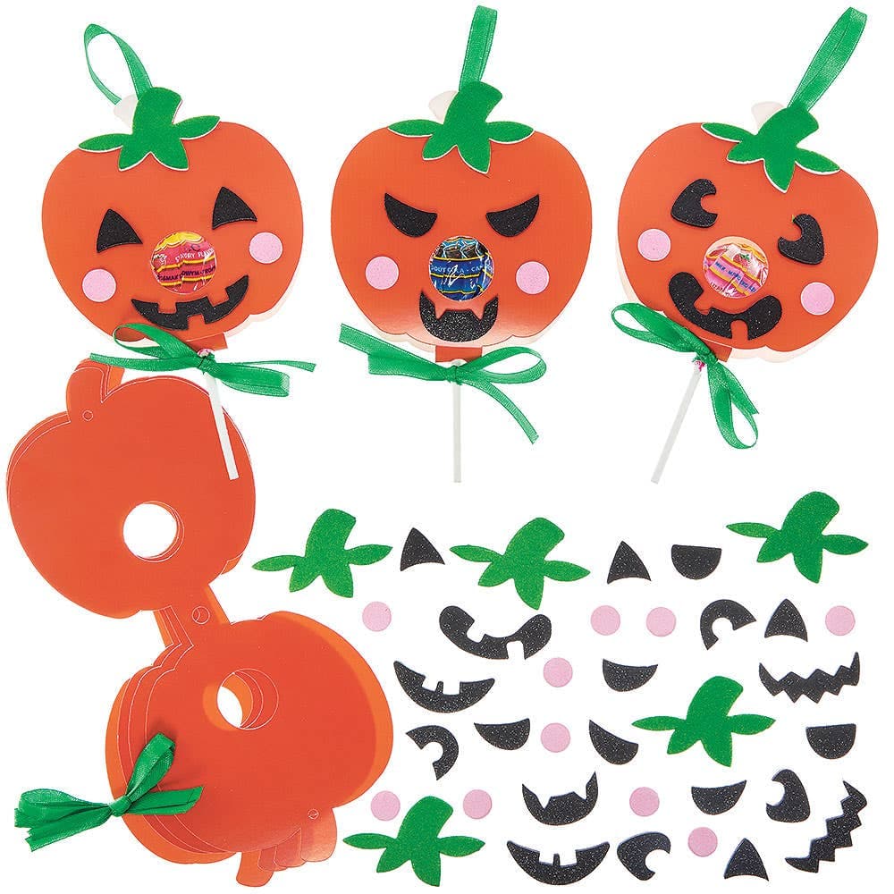 Pumpkin Lollipop Holder Kits (Pack of 10)