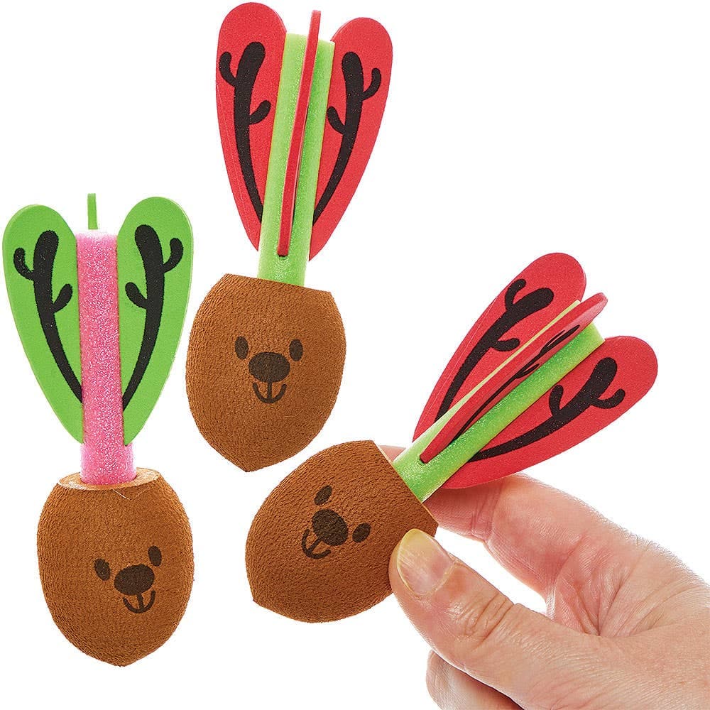 Christmas Reindeer Foam Rockets (Pack of 6)