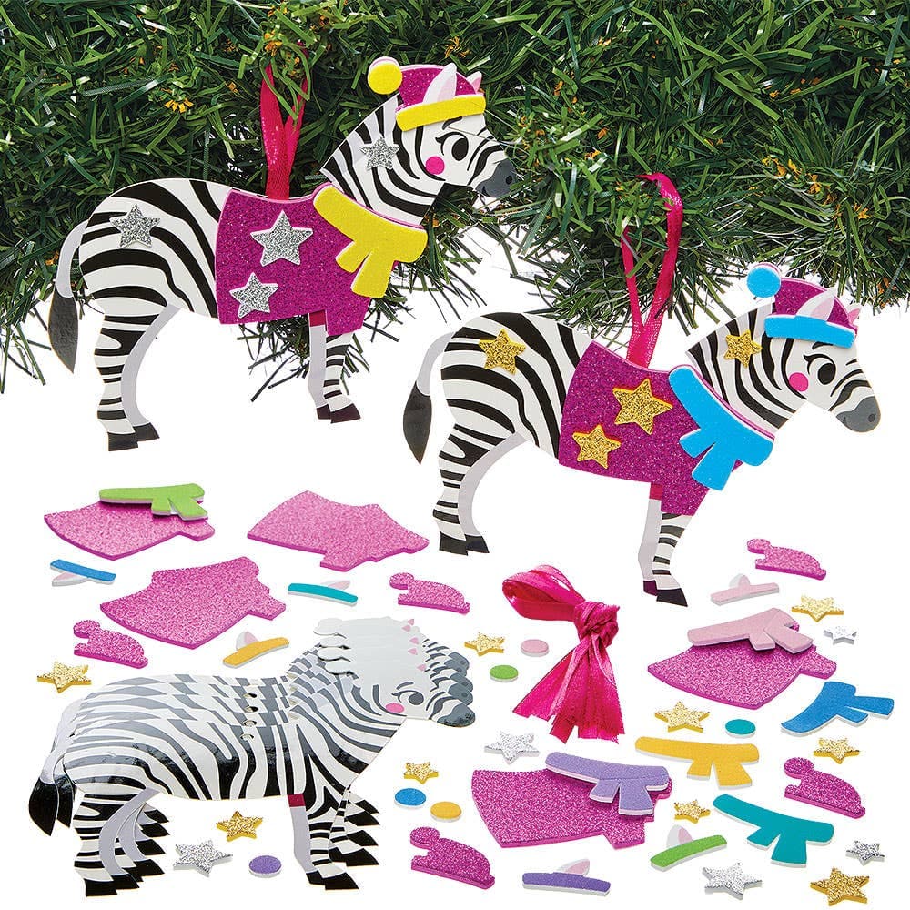 Winter Zebra Mix & Match Decoration Kits (Pack of 8)