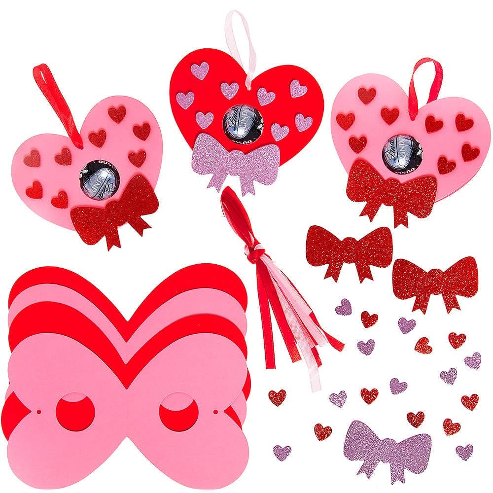 Heart Chocolate Holder Decoration Kits (Pack of 10) 2 assorted colours - Red & Pink