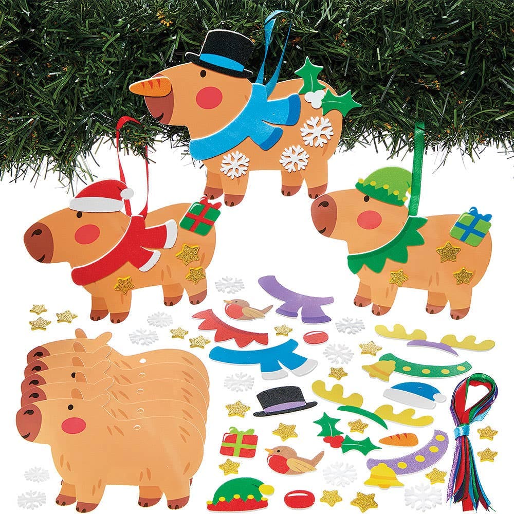 Christmas Capybara Mix & Match Decoration Kits (Pack of 8)