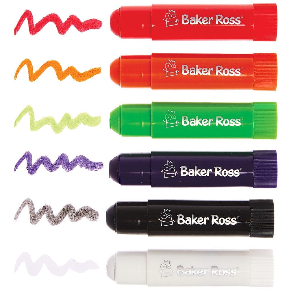 Halloween Multi-Purpose Paint Sticks (Pack of 6) Halloween Craft Supplies 6 assorted Halloween colours - Red, Purple, Black, Orange, Green & White, Halloween Basket Ideas