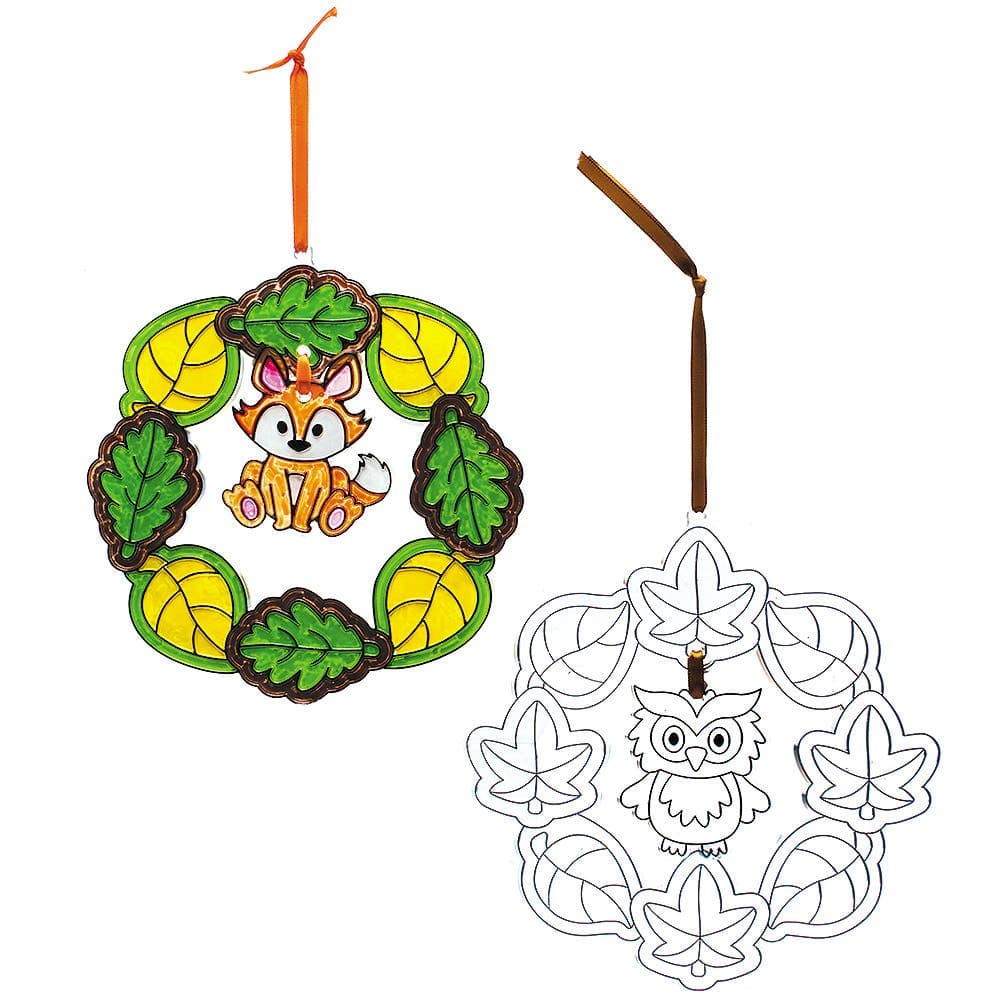 Autumn Suncatcher Wreath Kits (Pack of 3) Decoration Craft Kits