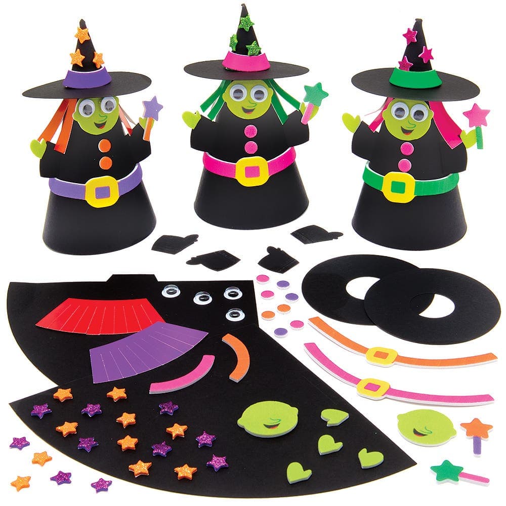 Wicked Witch Halloween Craft Kits (Pack of 4) Fun Halloween Activity For Kids, Build Your Own