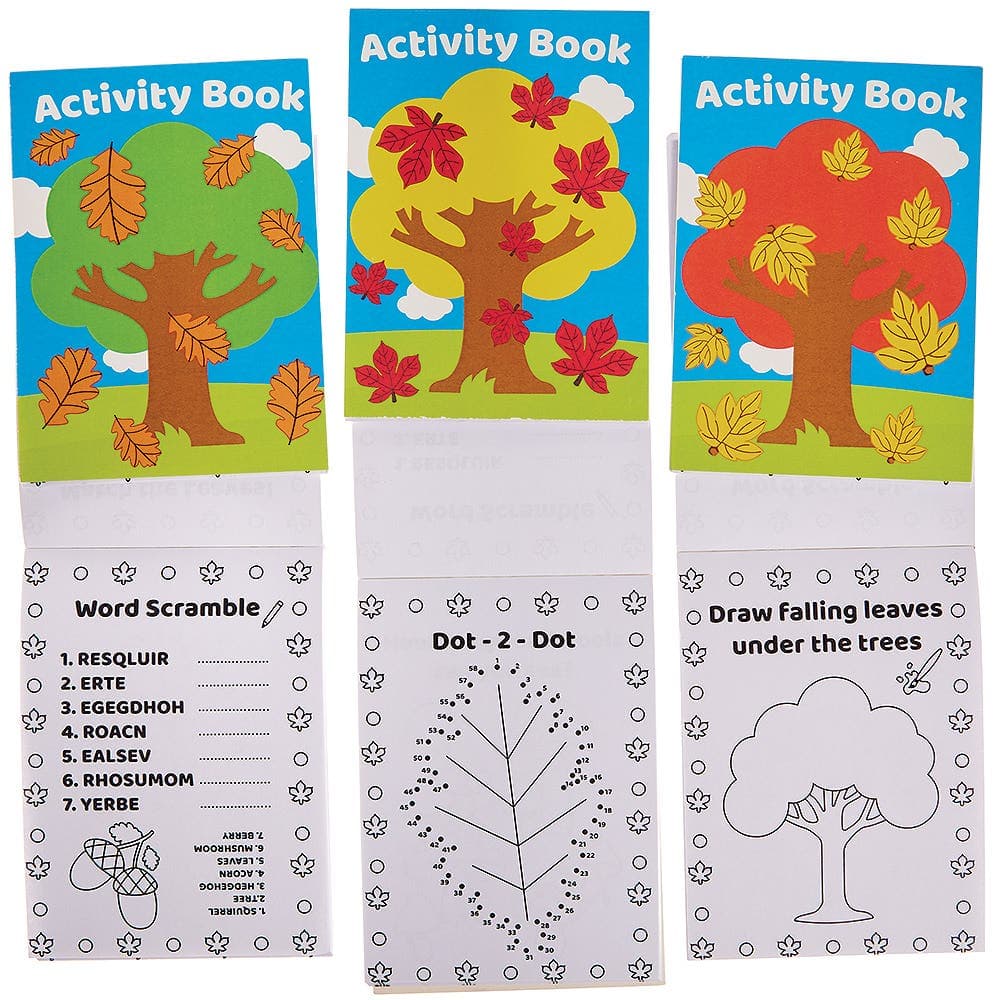 Autumn Mini Activity Books (Pack of 12) Creative Play Toys