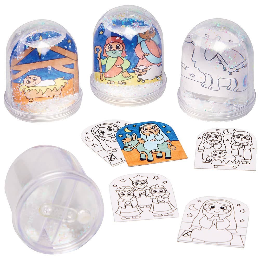 Nativity Colour-in Snow Globes (Box of 4) Christmas Crafts