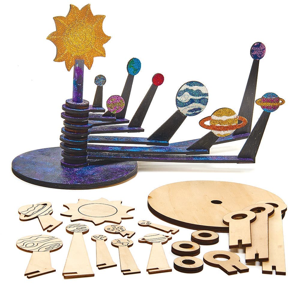 Wooden Solar System Planetarium Kit (Each) DIY Craft Kits, Planet Sizes 1-8cm, Decorate & Personalise, Science Projects