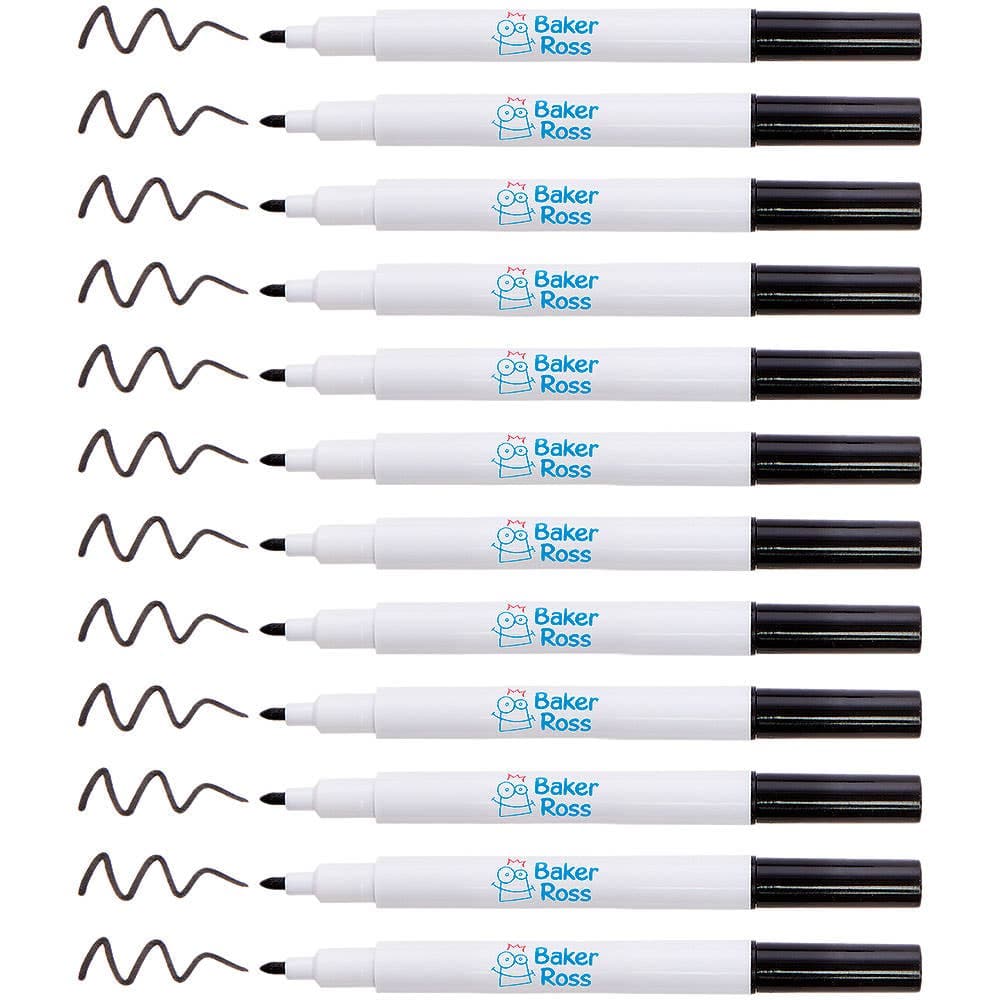 Black Dry Wipe Markers (Pack of 12) Drawing