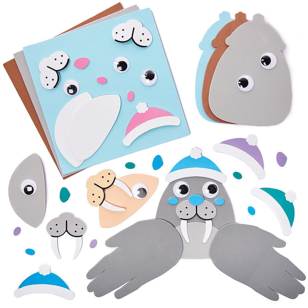 Seal & Walrus Handprint Decoration Kits (Pack of 4) Decoration Craft Kits