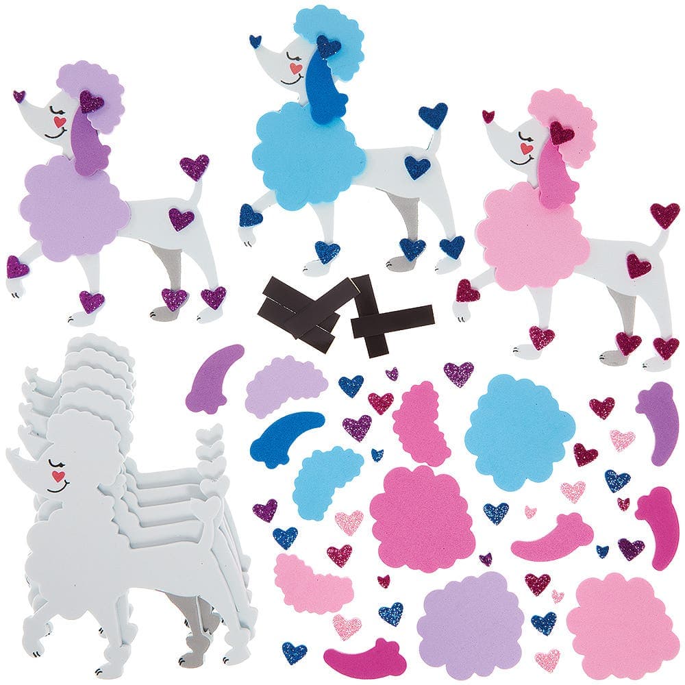 Poodle Love Heart Magnet Kits (Pack of 8) Art Craft Kits