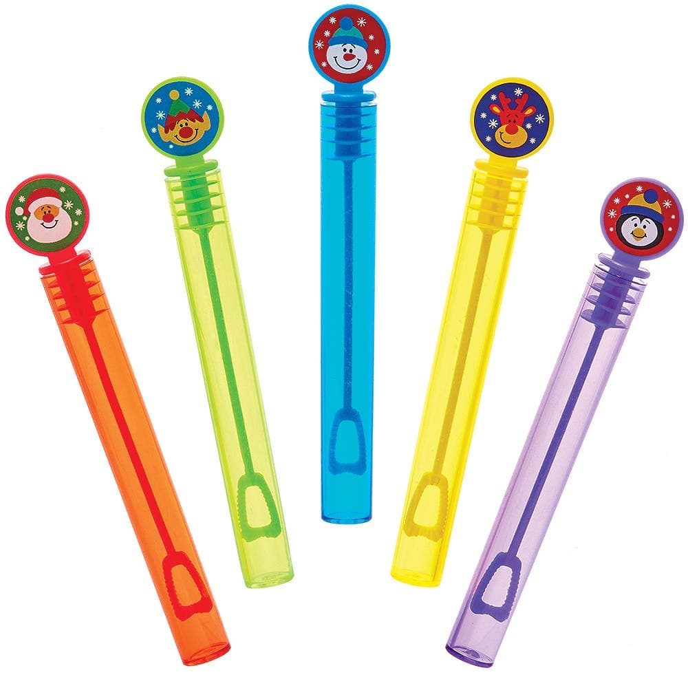 Christmas Chums Touchable Bubbles (Pack of 10) Christmas Toys 5 assorted colours - Purple, Blue, Yellow, Green & Red