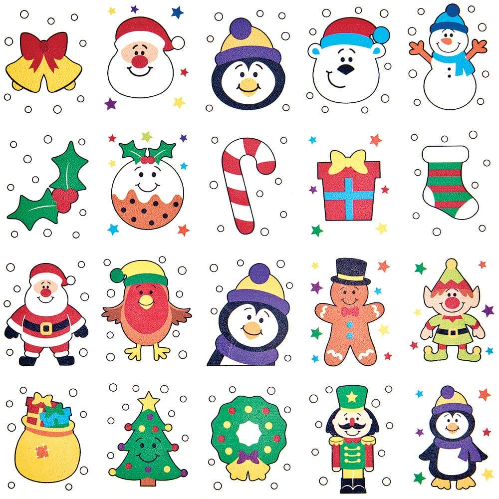 Christmas Chums Temporary Tattoos (Pack of 80) 40 Assorted Designs, Easy Apply & Removal, 5cm x 4cm
