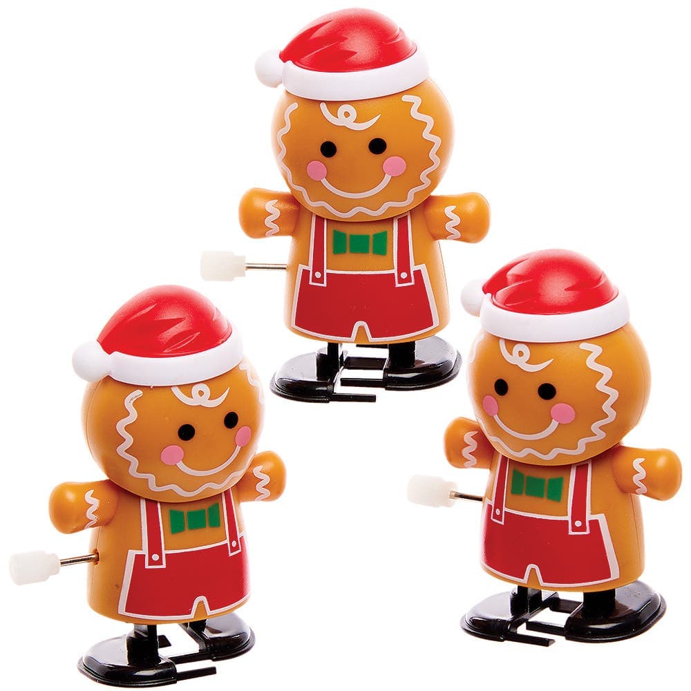 Gingerbread Man Wind-up Racers (Pack of 3) Christmas Toys