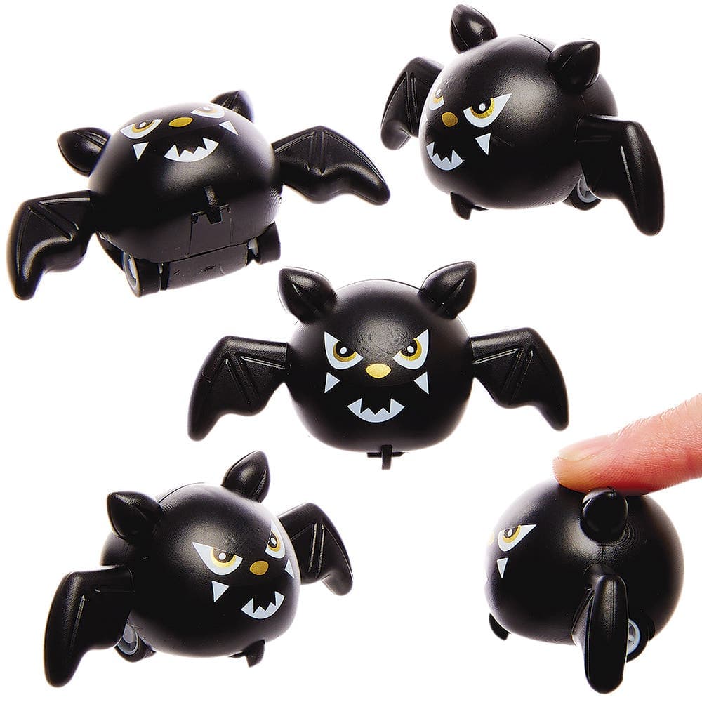 Bat Pull Back Racers (Pack of 5) Halloween Toys, Party Bag Fillers, Size 7cm x 3.5cm