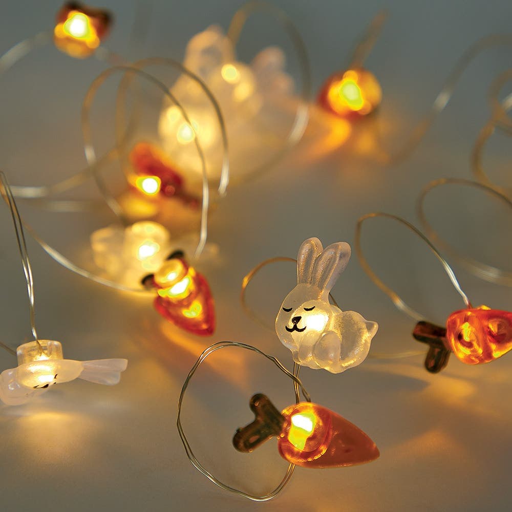 Easter Bunny & Carrot LED String Lights (Each set) Easter Party Supplies
