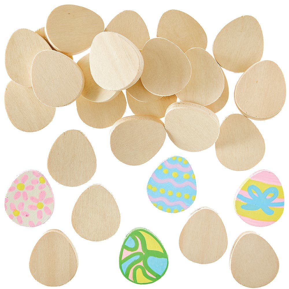 Egg Shaped Wooden Painting Stones (Pack of 30) Natural Craft Materials, Easter Decorations, Personalise Your Own