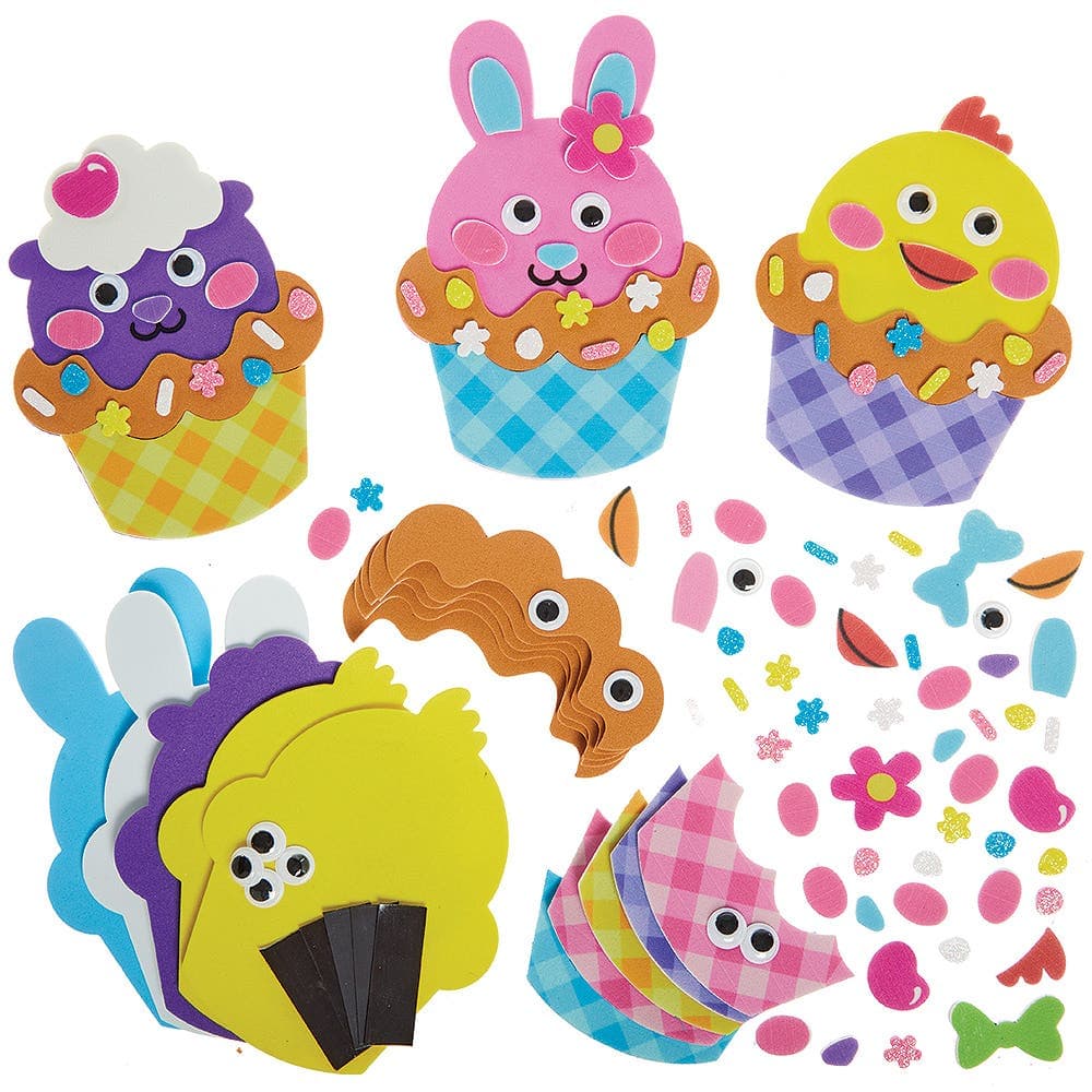 Easter Cupcake Magnet Kits (Pack of 8) Easter Crafts For Kids