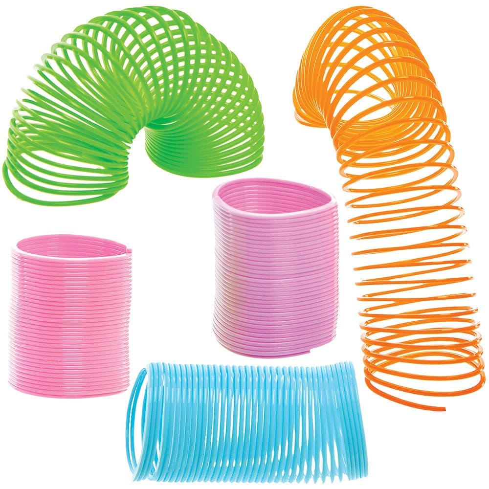 Egg Shaped Springs (Pack of 10) Pocket Money Toys 5 assorted colours - Blue, Green, Pink, Purple & Orange