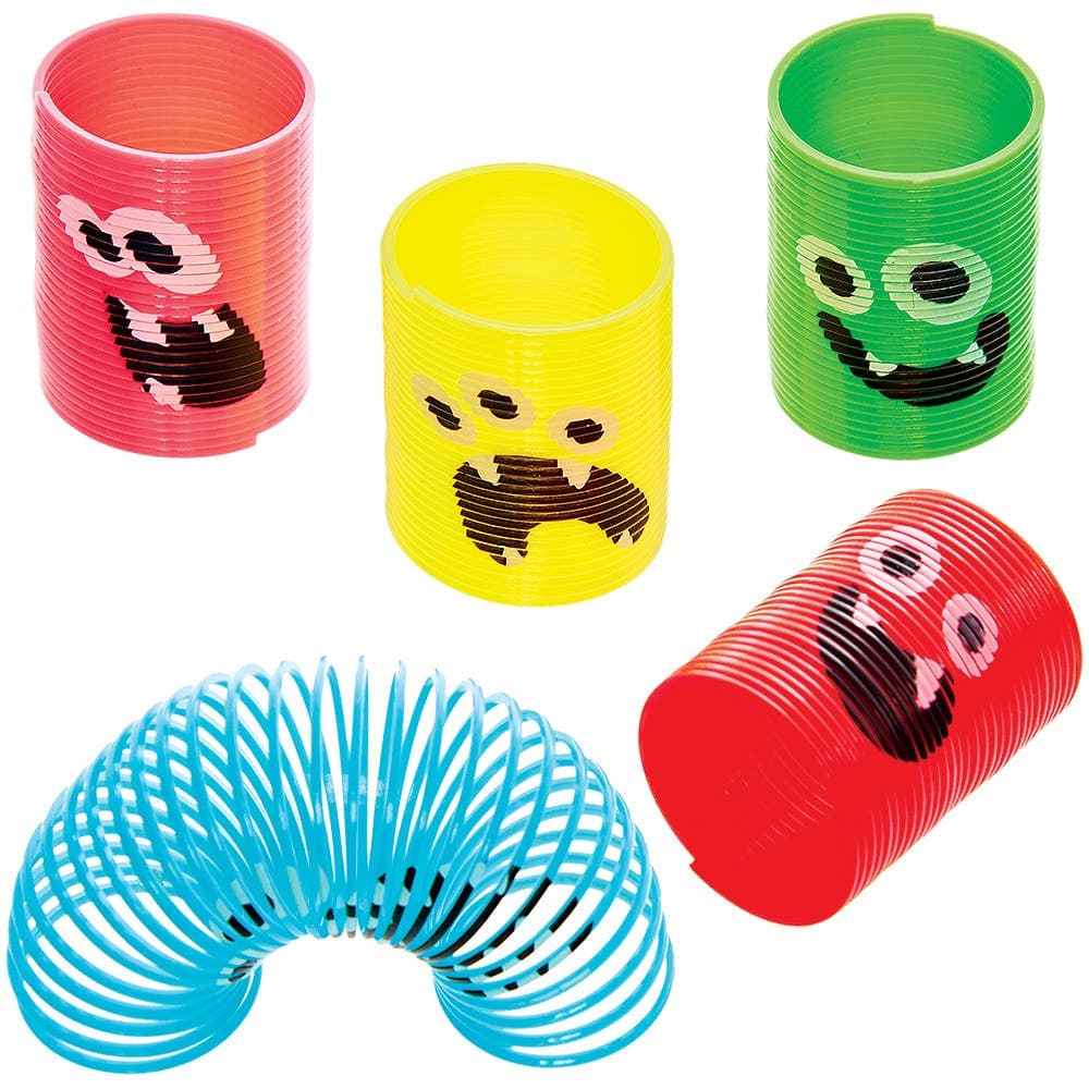 Mini Monster Springs (Pack of 12) 6 assorted spring colours - Green, Blue, Purple, Pink, Red & Yellow