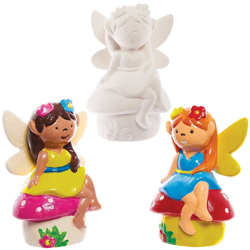 Fairy Ceramic Garden Ornaments (Box of 4) Decoration Craft Kits