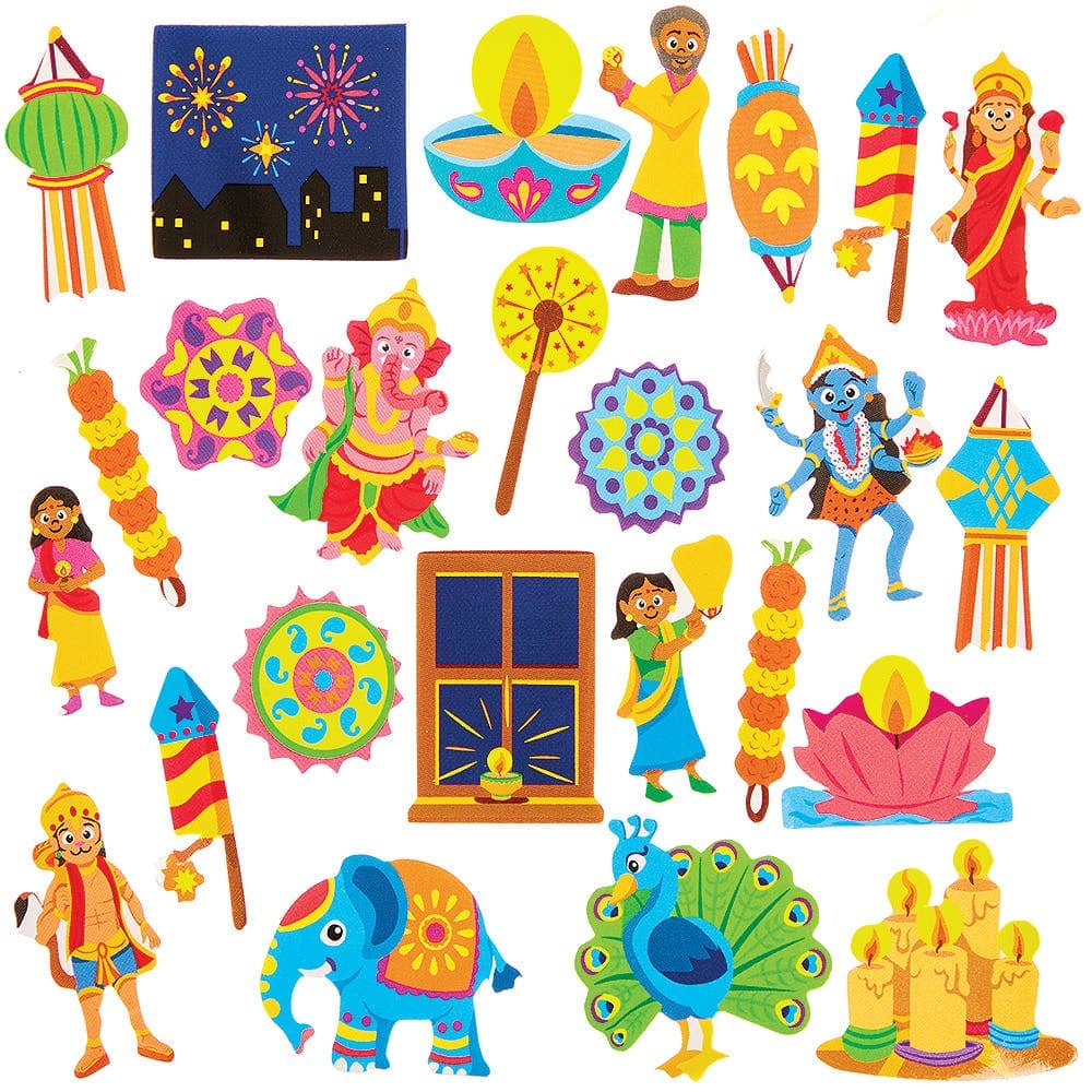 Diwali Foam Stickers Value Pack (Pack of 200)