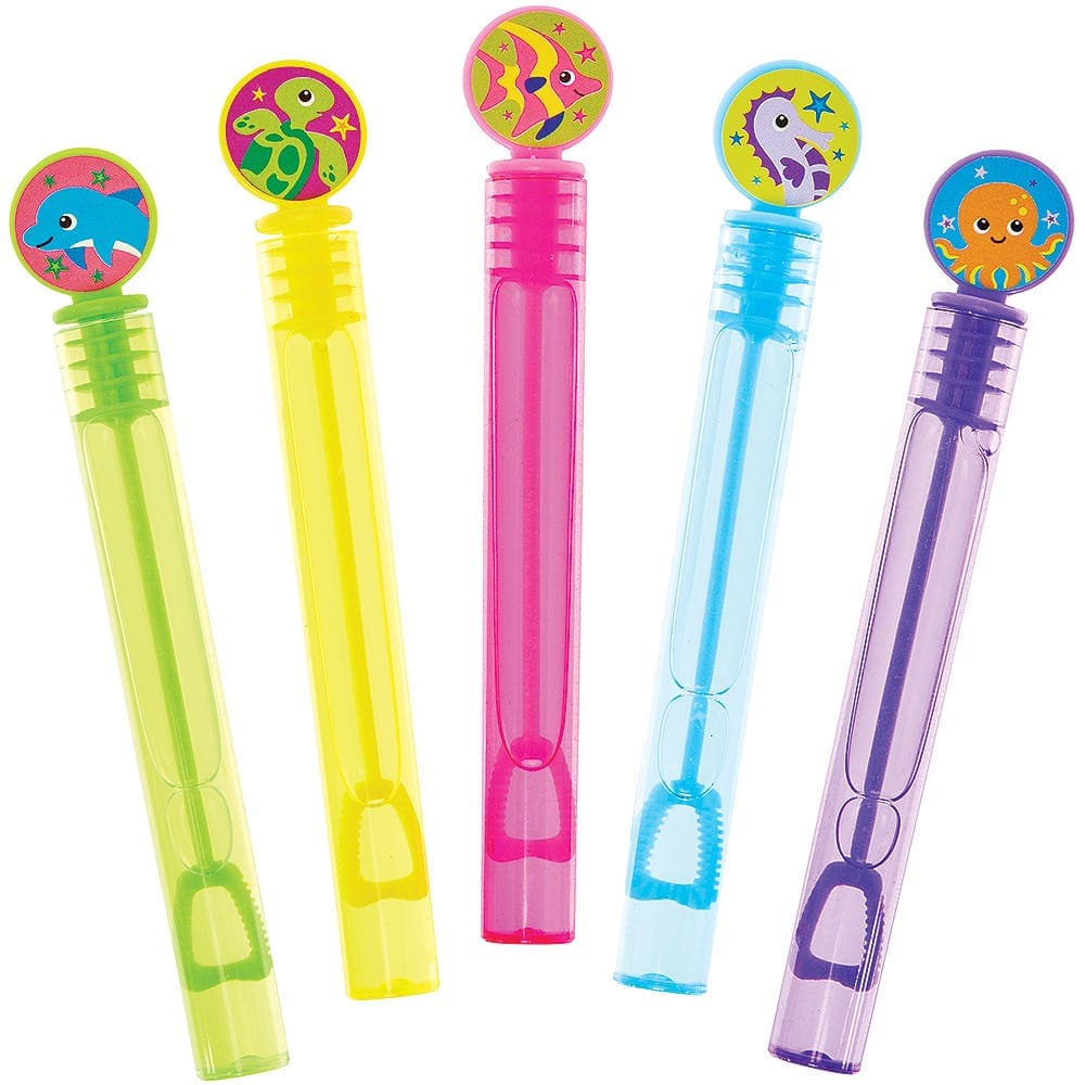 Sealife Touchable Bubbles (Pack of 10) 5 Assorted Colours & Designs, Tube Length 8.5cm, Fun Party Bag Fillers