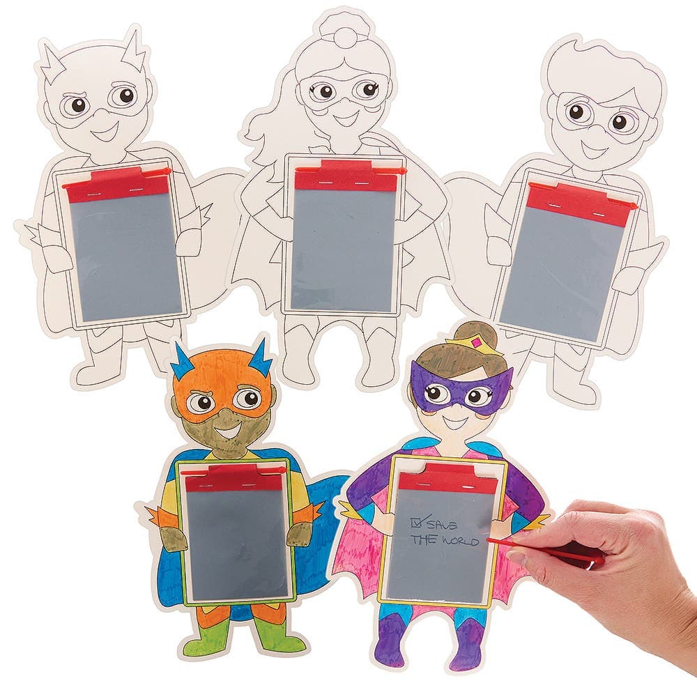 Star Superhero Colour-In Magic Slates (Pack of 12) Creative Play Toys