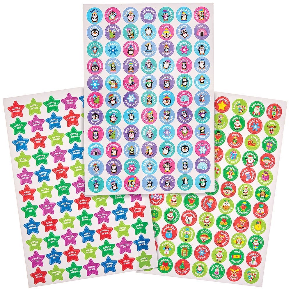 Christmas Reward Teacher Stickers (Pack of 600)