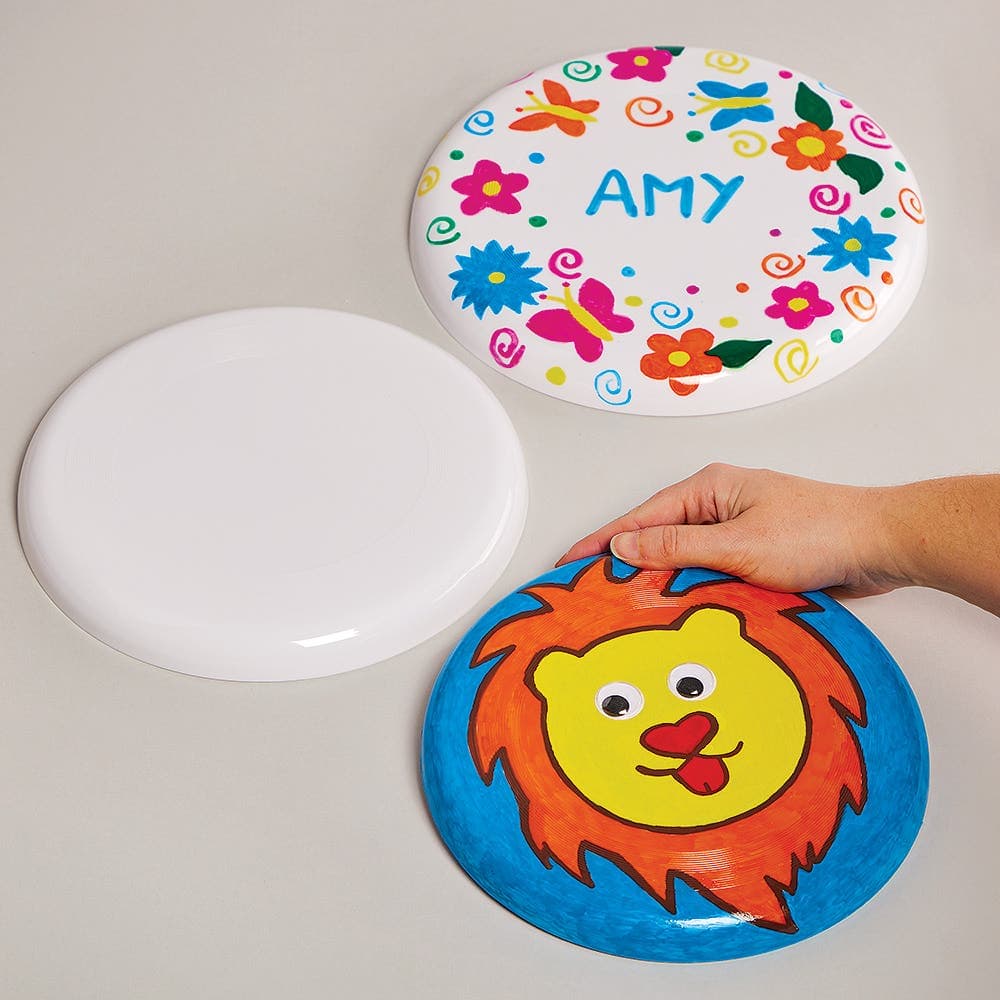 Design Your Own Frisbees (Pack of 3) Decoration Craft Kits, Decorate & Personalise, 22.8cm Diameter