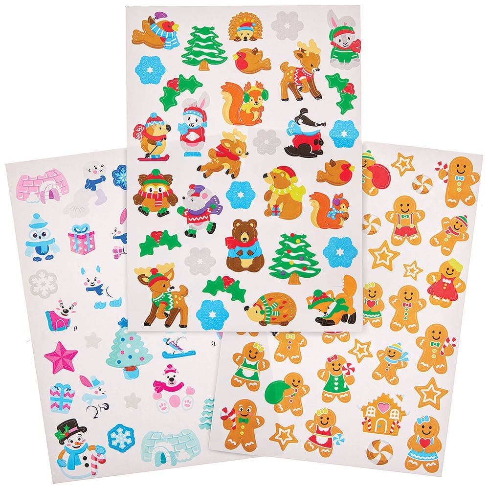 Christmas Mini Party Sticker Sheets (Pack of 12)