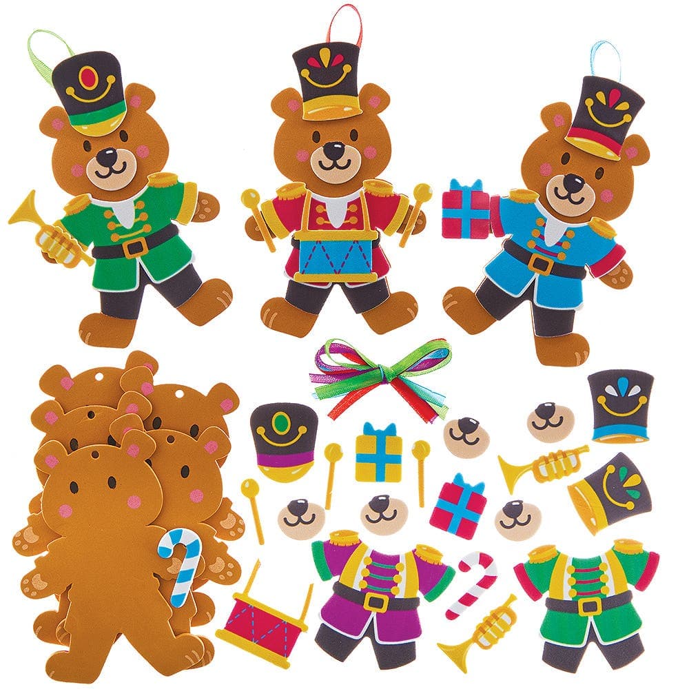 Nutcracker Soldier Bear Decoration Kits (Pack of 8)