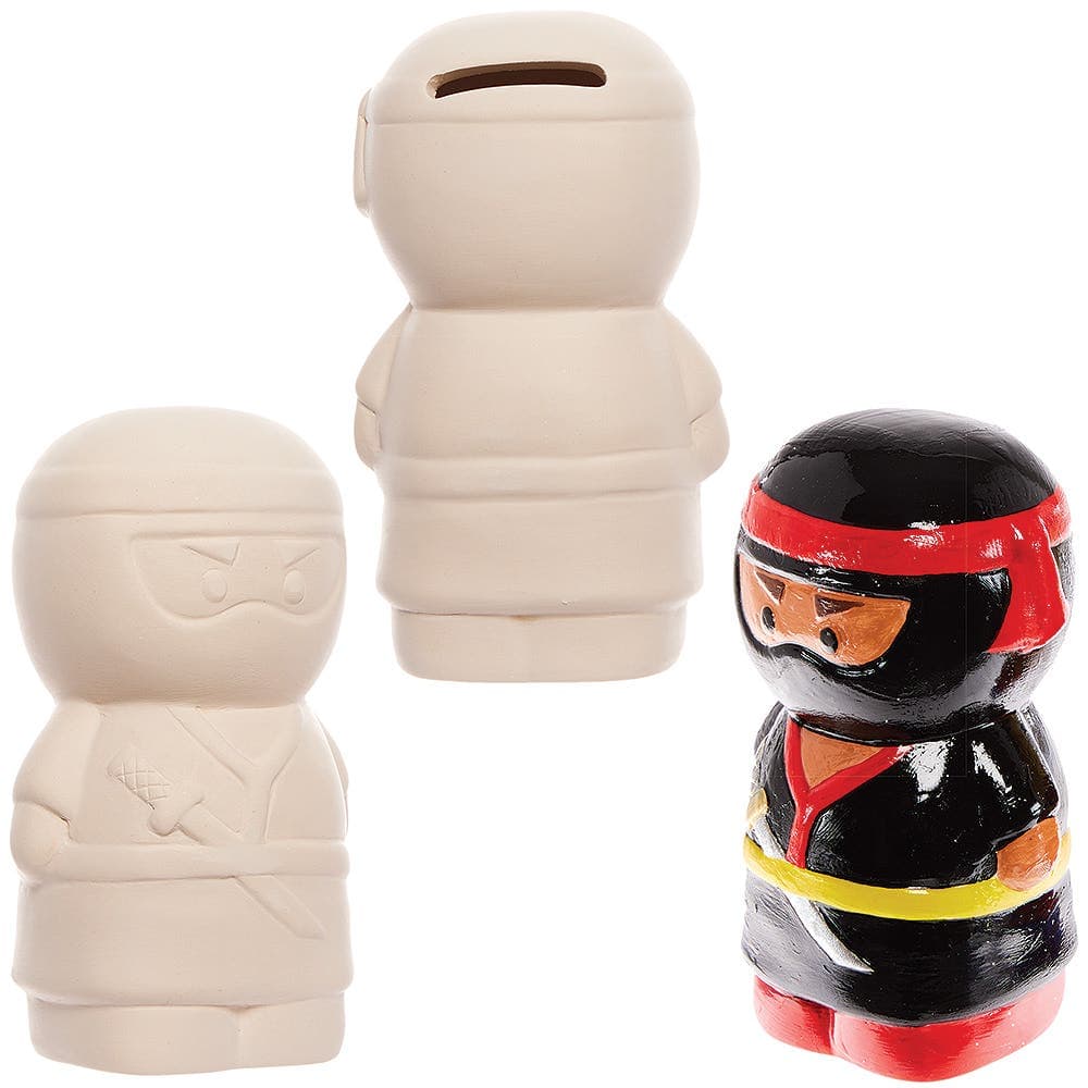 Ninja Ceramic Money Banks (Box of 2) Decoration Craft Kits
