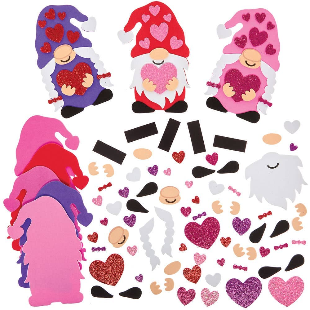Love Heart Gonks Mix & Match Magnet Kits (Pack of 8), Valentines Crafts for Kids