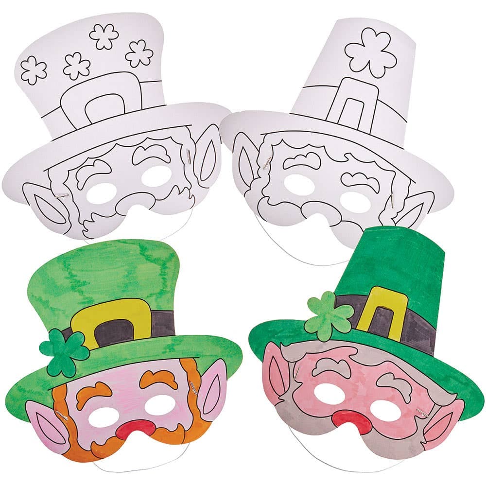 Leprechaun Colour-in Masks (Pack of 8)