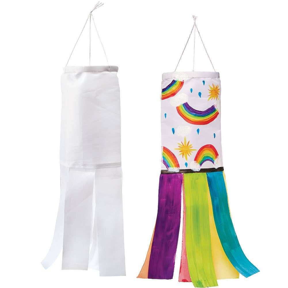 Design Your Own Windsocks (Pack of 3) Overall Length 56cm, Polyester, Outdoor Crafts For Kids